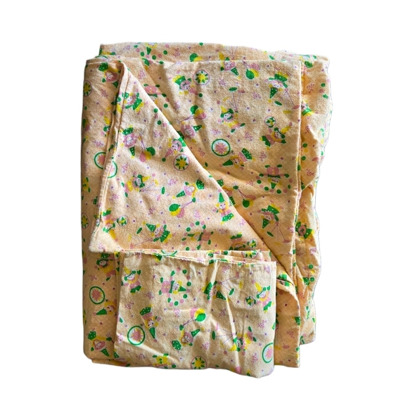Vintage Kids Flannel Duvet Circus Turtles 70s 80s Twin Cozy Checkered Retro - Picture 1 of 8